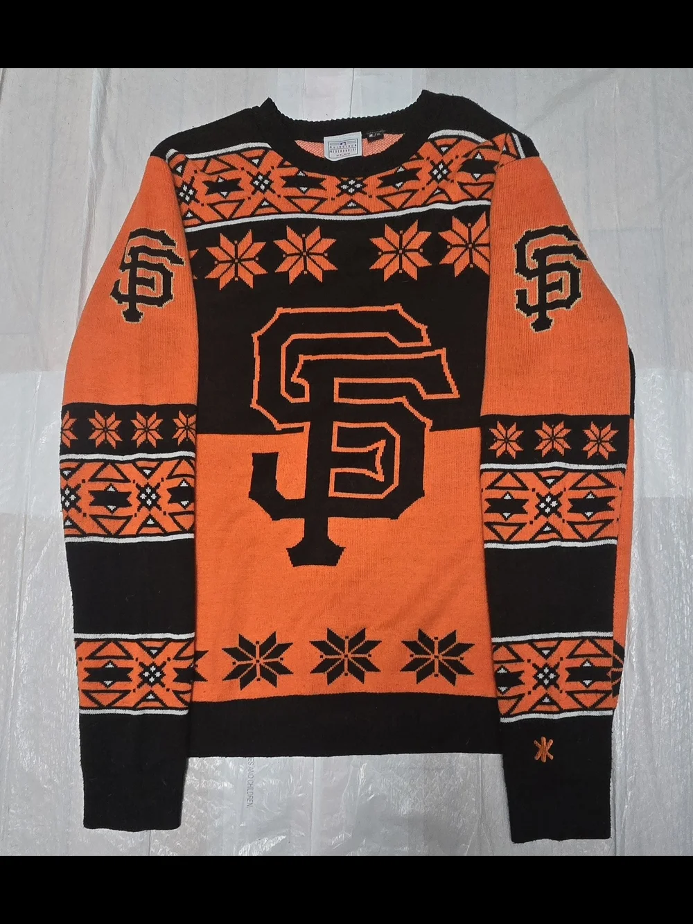 Genuine Merchandise San Francisco SF Orange and Black Crewneck Sweater